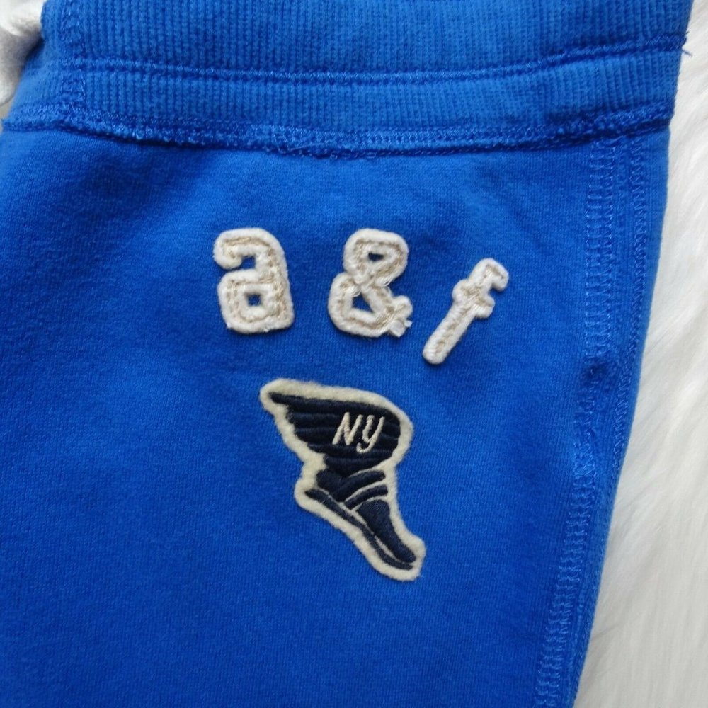 💰3/$25 Abercrombie Kids Jogger Sweat Pants Drawstring Logo Blue Comfy M - Picture 6 of 12